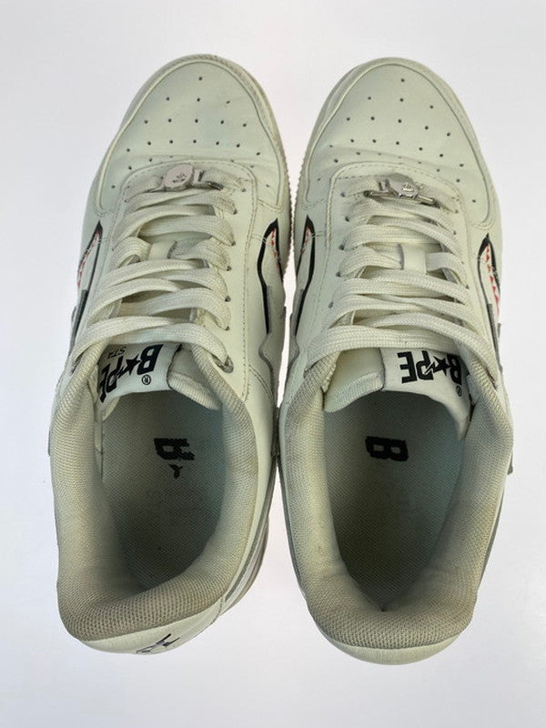 【中古品】【メンズ/レディース】 A BATHING APE アベイシングエイプ BAPE STA SHARK ベイプスタ シャーク スニーカー シューズ 靴 162-250116-me-11-min サイズ：25.0cm US7 カラー：ホワイト 万代Net店