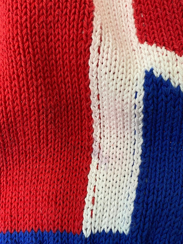 【中古品】【メンズ】 STEFAN COOKE ステファンクック UNION JACK TURN-UP JUMPER ユニオンジャックニット メンズ セーター 141-250114-em-24-min サイズ：L カラー：ブルー 万代Net店