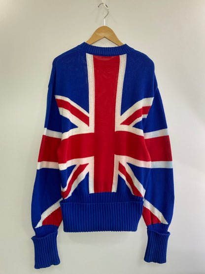 【中古品】【メンズ】 STEFAN COOKE ステファンクック UNION JACK TURN-UP JUMPER ユニオンジャックニット メンズ セーター 141-250114-em-24-min サイズ：L カラー：ブルー 万代Net店