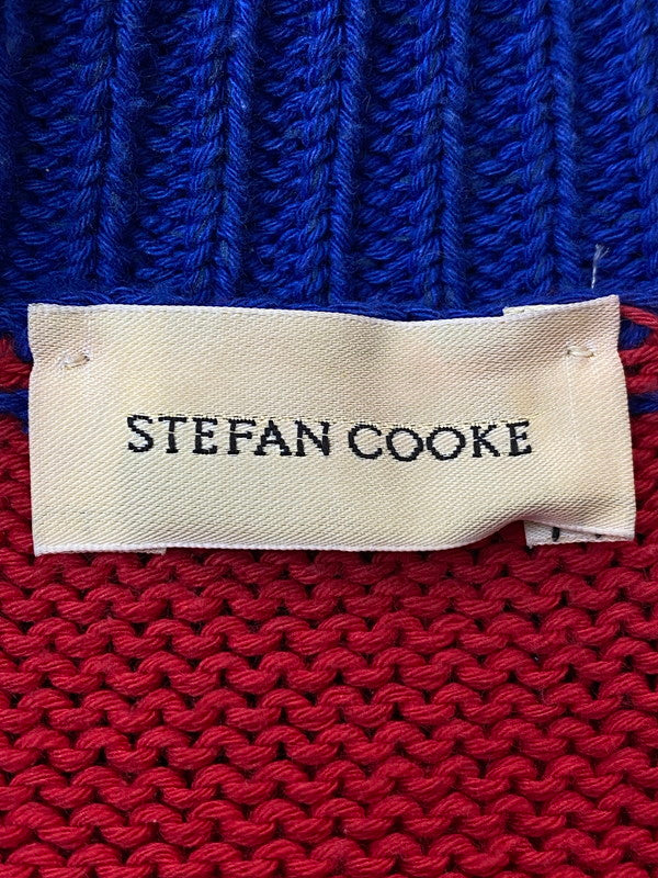 【中古品】【メンズ】 STEFAN COOKE ステファンクック UNION JACK TURN-UP JUMPER ユニオンジャックニット メンズ セーター 141-250114-em-24-min サイズ：L カラー：ブルー 万代Net店