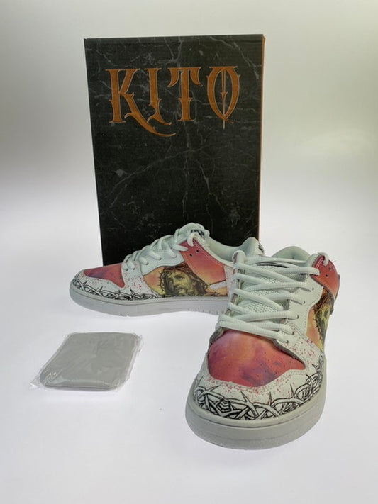 【中古品】【メンズ】 KITO WARES PASSION OF CHRIST-RESURRECTION DAY- パッション オブ キリスト スニーカー シューズ 靴 162-250116-me-10-min サイズ：26.5cm US8.5 カラー：CHAPEL WHITE 万代Net店
