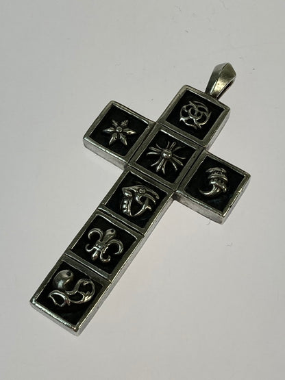 【中古品】【メンズ/レディース】 CHROME HEARTS クロムハーツ MULTI FRAMED CROSS マルチ フレームド クロス ペンダントトップ 190-250117-me-04-min カラー：シルバー 万代Net店