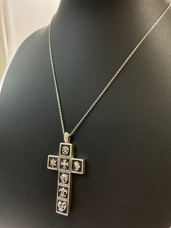 【中古品】【メンズ/レディース】 CHROME HEARTS クロムハーツ MULTI FRAMED CROSS マルチ フレームド クロス ペンダントトップ 190-250117-me-04-min カラー：シルバー 万代Net店