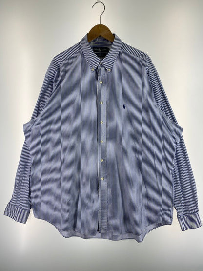 【中古品】【メンズ】 RALPH LAUREN ラルフローレン YARMOUTH  STRIPE SHIRT 長袖シャツ ボタンダウン 146-250125-AS-15-min カラー：ブルー/ホワイト 万代Net店