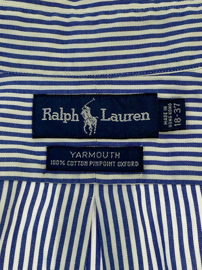 【中古品】【メンズ】 RALPH LAUREN ラルフローレン YARMOUTH  STRIPE SHIRT 長袖シャツ ボタンダウン 146-250125-AS-15-min カラー：ブルー/ホワイト 万代Net店