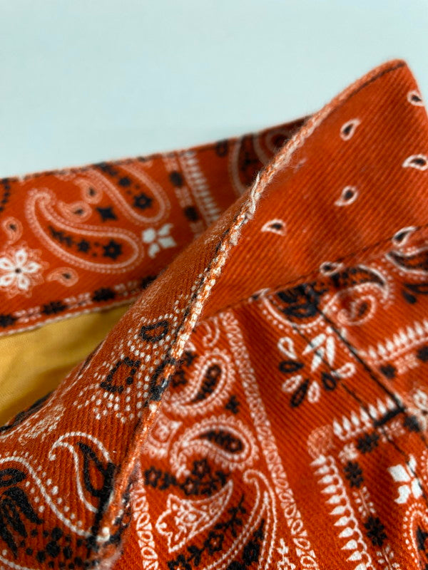 【中古品】【メンズ】 ROGIC ロジック ペイズリーボンテージパンツ 152-250121-ks-40-min サイズ：M カラー：レッド系 万代Net店