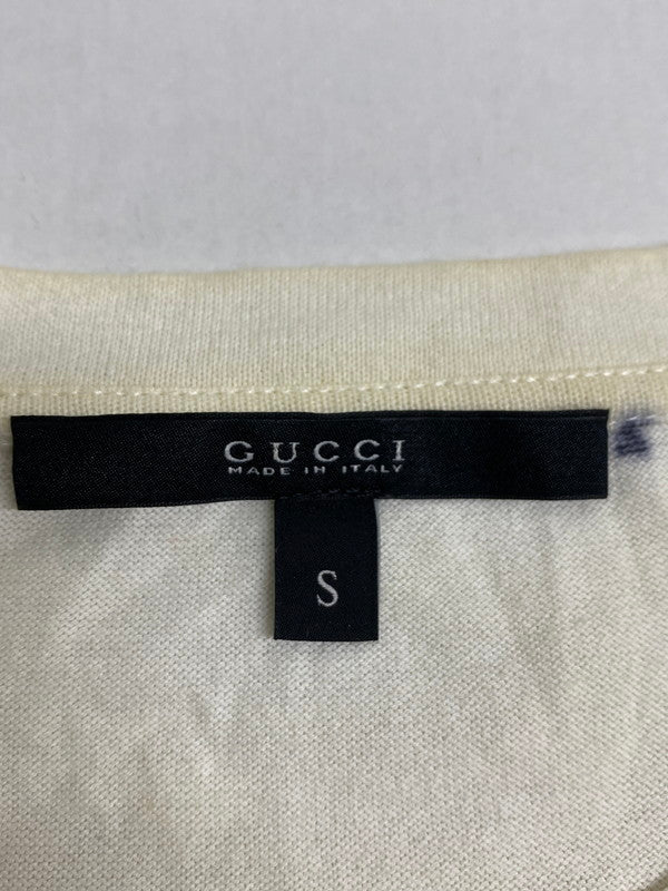 【現状渡し品】【メンズ】 GUCCI グッチ 256141 シェリーラインカットソー トップス 141-250121-ks-26-min サイズ：S カラー：ホワイト 万代Net店