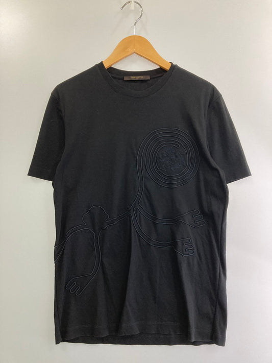 【中古品】【メンズ】 LOUIS VUITTON ルイ・ヴィトン ナスカの地上絵 Tシャツ 半袖 141-250118-AS-16-min サイズ：XS カラー：ブラック 万代Net店