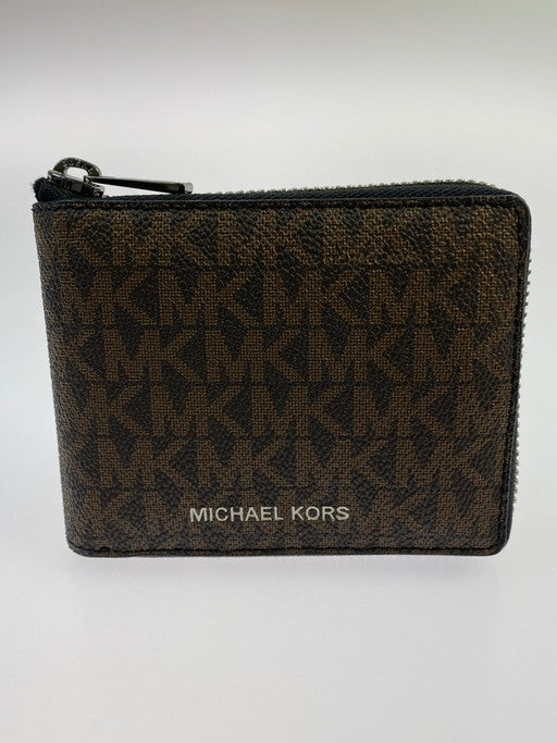 【中古美品】【メンズ/レディース】 Michael Kors マイケルコース 36U2LCOF3B クーパー PVC MKシグネチャー ロゴ ジップ アラウンド ウォレット 財布 201-250119-AS-16-min カラー：ブラウン系 万代Net店