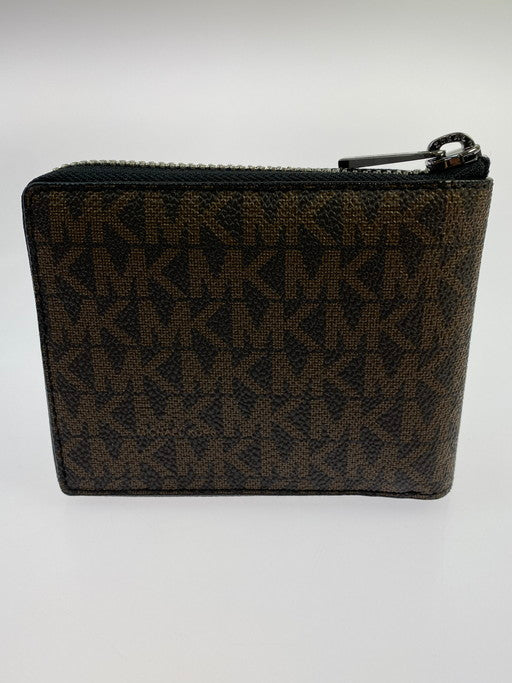 【中古美品】【メンズ/レディース】 Michael Kors マイケルコース 36U2LCOF3B クーパー PVC MKシグネチャー ロゴ ジップ アラウンド ウォレット 財布 201-250119-AS-16-min カラー：ブラウン系 万代Net店