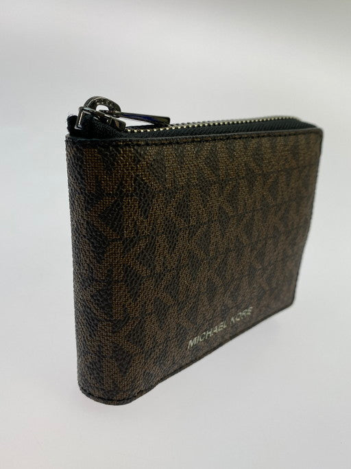 【中古美品】【メンズ/レディース】 Michael Kors マイケルコース 36U2LCOF3B クーパー PVC MKシグネチャー ロゴ ジップ アラウンド ウォレット 財布 201-250119-AS-16-min カラー：ブラウン系 万代Net店