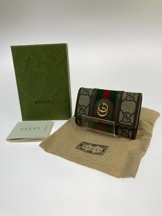 【中古品】【メンズ/レディース】 GUCCI グッチ 603732 オフィディア GGキーケース 181-250117-me-02-min カラー：ブラウン 万代Net店