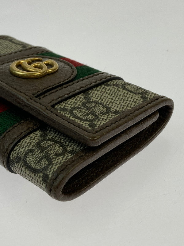 【LIFTる。景品】【中古】【メンズ/レディース】 GUCCI グッチ 603732 オフィディア GGキーケース 181-250117-me-02-min カラー：ブラウン 万代Net店