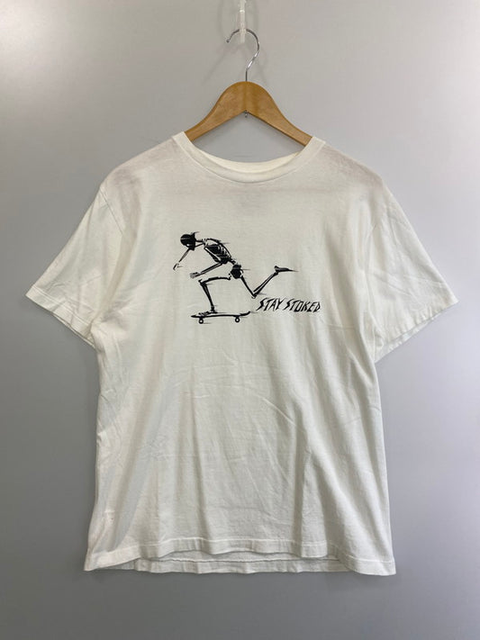 【中古品】【メンズ】 STANDARD CALIFORNIA スタンダードカリフォルニア ×ANOTHER HEAVEN アナザーヘヴン STAY STOCKED SKATE T 半袖Tシャツ トップス 141-250201-ks-35-min サイズ：M カラー：ホワイト 万代Net店