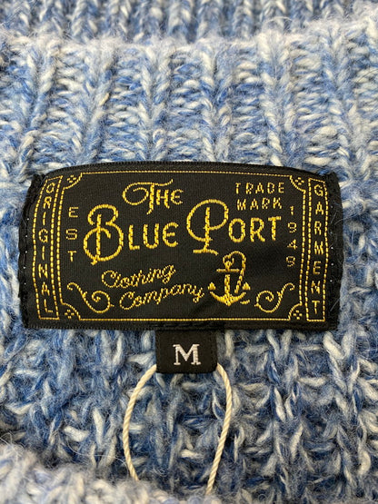 【中古美品】【メンズ】 THE BLUE PORT ブルーポート × HEATH ヒース グラデーションニット KN010 メンズ セーター 長そで 145-250123-em-06-min サイズ：M カラー：ホワイト/ネイビー（グラデーション） 万代Net店
