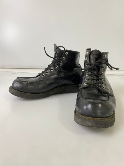 【中古品】【メンズ】 RED WING レッドウィング ブラックソール モックトゥ レースアップブーツ 8137 メンズ 靴 164-250119-em-16-min カラー：ブラック 万代Net店