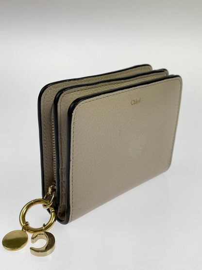 【中古品】【レディース】 Chloe クロエ CHC22WP765F57 ALPHABET COMPACT WALLET 財布 ウォレット 181-250119-AS-7-min カラー：ベージュ系 万代Net店