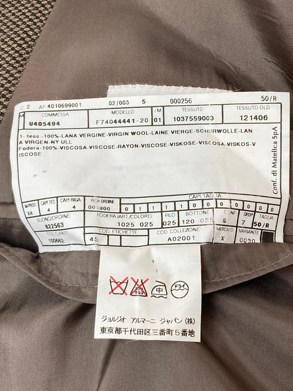 【中古品】【メンズ】 ARMANI COLLEZIONI アルマーニコレッツォーニ TAILORED JACKET テーラードジャケット アウター 141-250125-yn-09-min カラー：ブラウン系 万代Net店