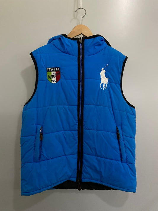 【現状渡し品】【メンズ】 POLO RALPH LAUREN ポロ・ラルフローレン BIG PONNY ITALIA 6 DOWN VEST ダウンベスト 146-250121-ks-17-min サイズ：XXL カラー：ブルー 万代Net店