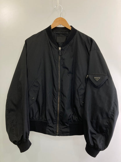 【中古品】【メンズ】 PRADA プラダ SGC006 RE-NYLON BOMBER JACKET アウター ボンバージャケット 141-250118-AS-14-min サイズ：M カラー：ブラック 万代Net店