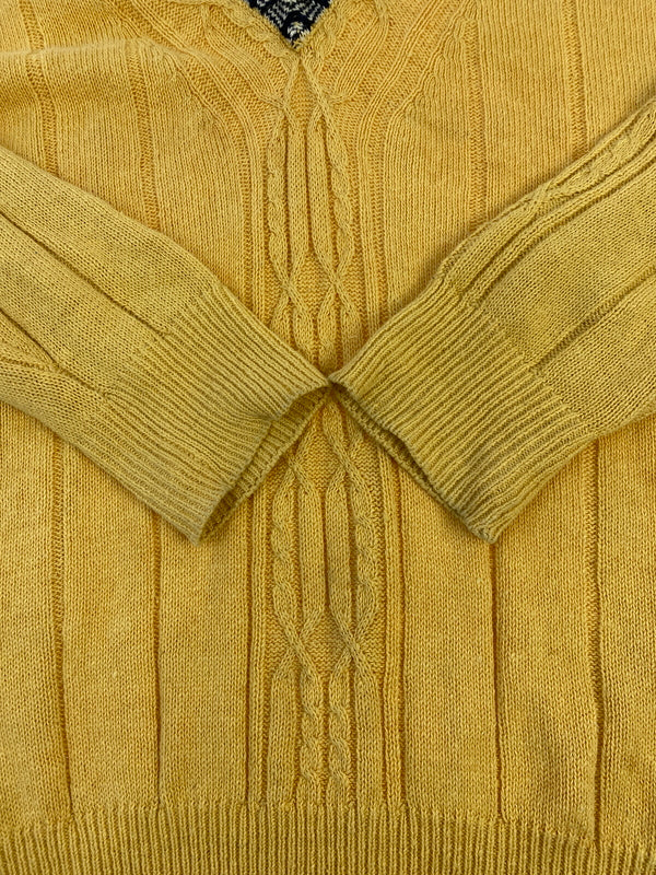 【中古品】【メンズ】 NAUTICA イノーティカ V-NECK KNIT ブイネック ニット メンズ トップス 146-260617-KS-27-min サイズ：L カラー：イエロー 万代Net店