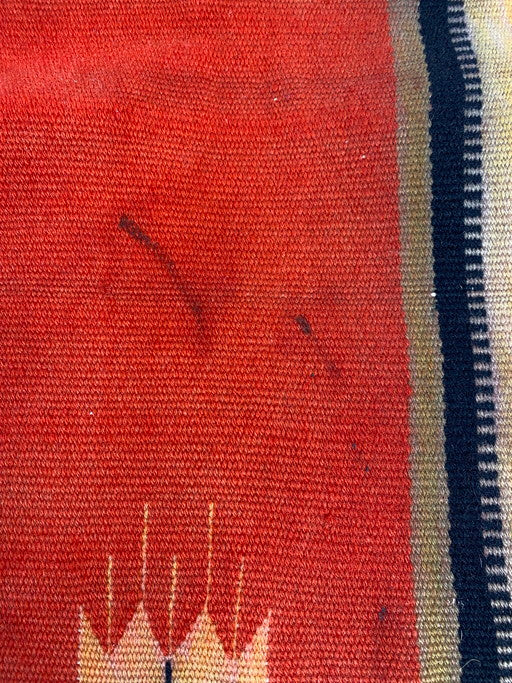 【中古品】【メンズ/レディース】 ANTIQUE CHIMAYO SWASTIKA RUG VINTAGE 20-40S アンティーク チマヨ スワスティカ ラグ かぎ十字 マット 20～40年代 208-250130-em-13-min カラー：レッド 万代Net店