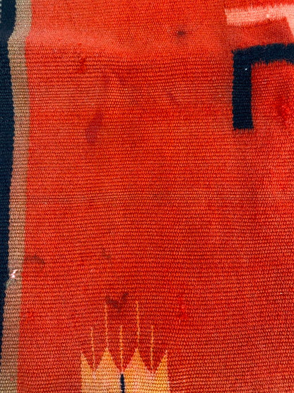 【中古品】【メンズ/レディース】 ANTIQUE CHIMAYO SWASTIKA RUG VINTAGE 20-40S アンティーク チマヨ スワスティカ ラグ かぎ十字 マット 20～40年代 208-250130-em-13-min カラー：レッド 万代Net店