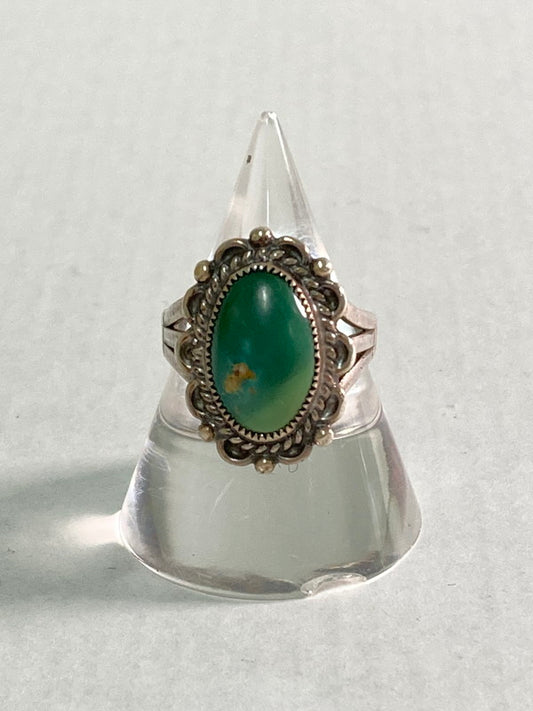 【中古品】【メンズ/レディース】  VINTAGE NAVAJO UNITED INDIAN TRADER'S ASSOCIATION GREEN TURQUOISE RING アクセサリー 指輪 リング 191-250122-AS-10-min カラー：シルバー 13号 万代Net店