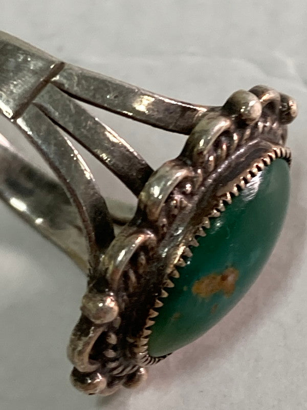 【中古品】【メンズ/レディース】  VINTAGE NAVAJO UNITED INDIAN TRADER'S ASSOCIATION GREEN TURQUOISE RING アクセサリー 指輪 リング 191-250122-AS-10-min カラー：シルバー 13号 万代Net店