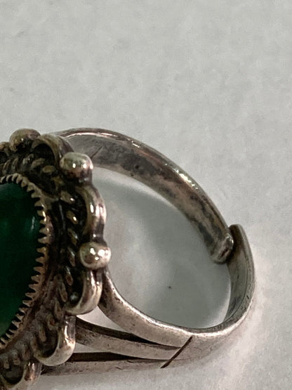 【中古品】【メンズ/レディース】  VINTAGE NAVAJO UNITED INDIAN TRADER'S ASSOCIATION GREEN TURQUOISE RING アクセサリー 指輪 リング 191-250122-AS-10-min カラー：シルバー 13号 万代Net店