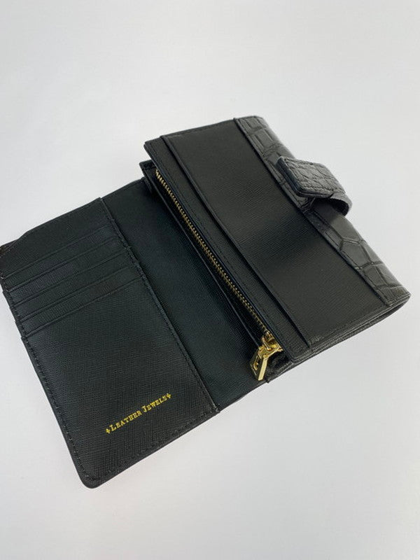 【中古品】【メンズ/レディース】  LEATHER JEWELS レザージュエルズ 二つ折財布 ウォレット 200-250129-AS-20-min カラー：ブラック 万代Net店