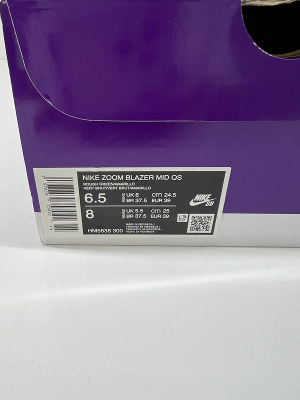 【中古美品】【レディース】 NIKE SB ナイキ スケートボーディング × ANTI HERO アンタイヒーロー 別注 コラボ ZOOM BLAZER MID QS HM5838-300 ズーム ブレーザー ミッド クイックストライク スニーカー 靴 160-260725-kk-12-hon カラー：ROUGH GREEN/AMARILLO 万代Net店