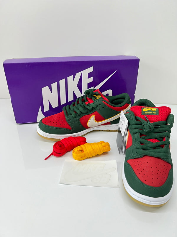 【未使用品】【メンズ】 NIKE SB ナイキ スケートボーディング DUNK LOW PRO PREMIUM FZ1287-300 ダンク ロー プロ プレミアム スニーカー 靴 160-260725-kk-09-hon カラー：FIR/WHITE-UNIVERSITY GOLD 万代Net店