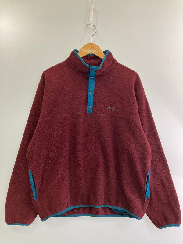 【中古品】【メンズ】 L.L.Bean エルエルビーン 70-80's FLEECE PULLOVER JACKE ハーフスナップ フリース プルオーバー ジャケット アウター 146-250124-yn-01-min カラー：ボルドー 万代Net店