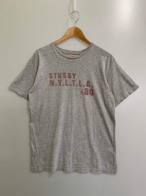 【中古品】【メンズ】  STUSSY ステューシー 90S 白タグ LOGO  PRINT SS TEE 90年代 ロゴ プリント 半袖 Tシャツ トップス 142-250124-cn-5-min サイズ：M カラー：グレー 万代Net店