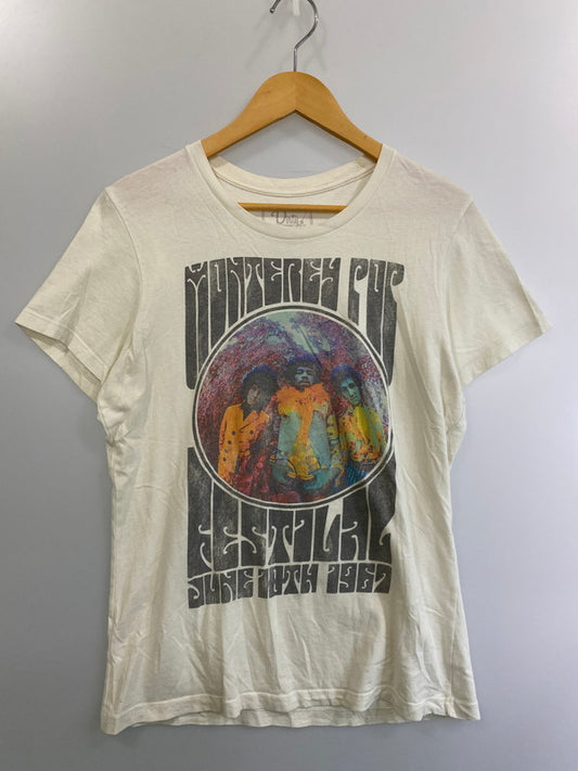 【中古品】【メンズ】  DIRTY COTTON SCOUNDRELS ダーティー・コットン・スカウンドゥレル JIMI HENDRIX - MONTEREY POP FESTIVAL 1967 SS PRINT TEE プリントTシャツ トップス 146-250201-ks-37-min サイズ：XL カラー：ホワイト 万代Net店