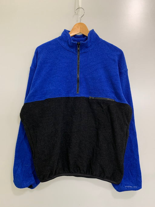 【中古品】【メンズ】  POLO RALPH LAUREN ポロ ラルフローレン ハーフジップフリースジャケット USA製  アウター 146-250122-cn-3-min サイズ：M カラー：ブルー/ブラック 万代Net店