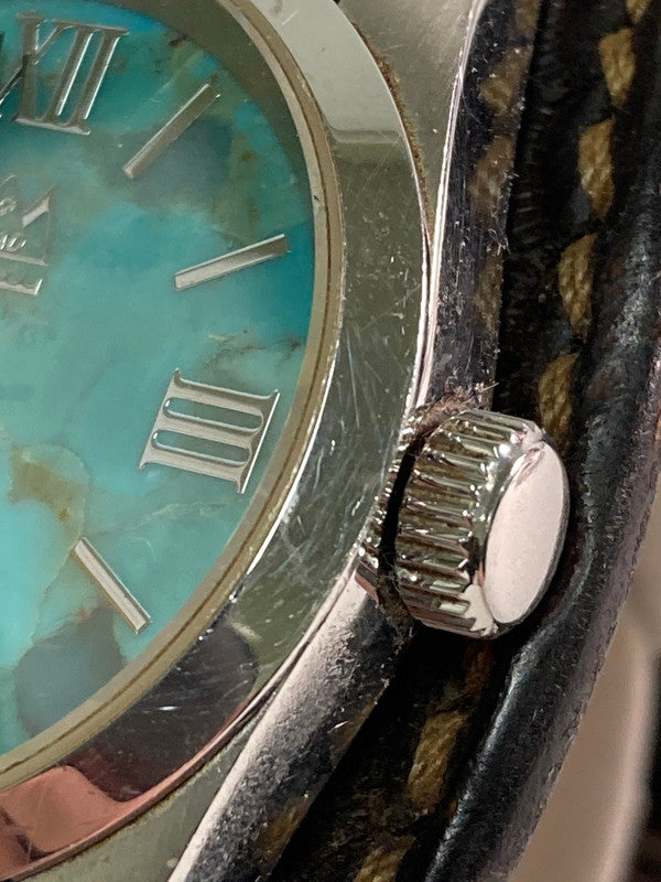 【中古品】【メンズ】 SAAD サード ターコイズ 自動巻き時計 196-250122-AS-14-min カラー：ブラウン系 万代Net店