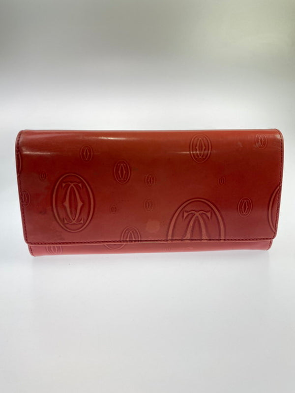 【現状渡し品】【レディース】 CARTIER カルティエ ハッピーバースデー 二つ折り長財布 3001252 財布 181-250204-jt-17-min カラー：RED 万代Net店