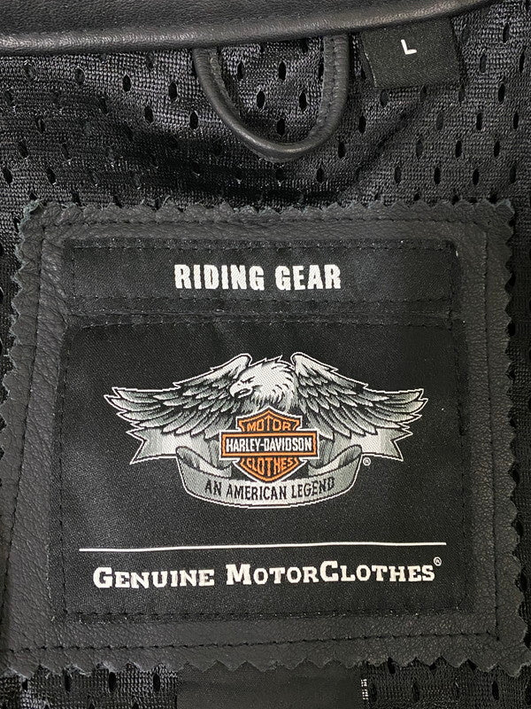 【現状渡し品】【メンズ】 HARLEY DAVIDSON ハーレーダビッドソン 110YEARS LEATHER JACKET レザージャケット 145-250126-ks-11-min サイズ：L カラー：ブラック 万代Net店