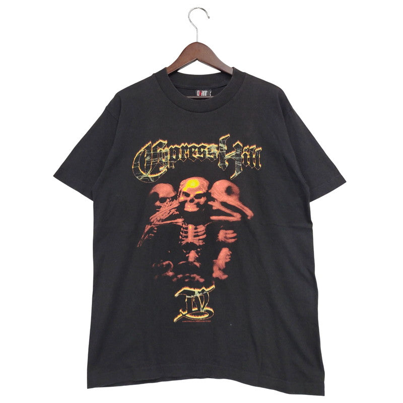 【中古品】【メンズ】 GIANT CYPRESS HILL CHECKMATE T-SHIRT サイプレスヒル チェックメイト Tシャツ USA製 c1998 半袖 トップス 146-250921-as-10-izu サイズ：L カラー：ブラック 万代Net店