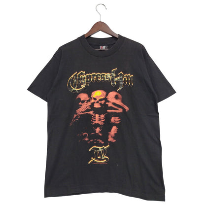 【中古品】【メンズ】 GIANT CYPRESS HILL CHECKMATE T-SHIRT サイプレスヒル チェックメイト Tシャツ USA製 c1998 半袖 トップス 146-250921-as-10-izu サイズ：L カラー：ブラック 万代Net店
