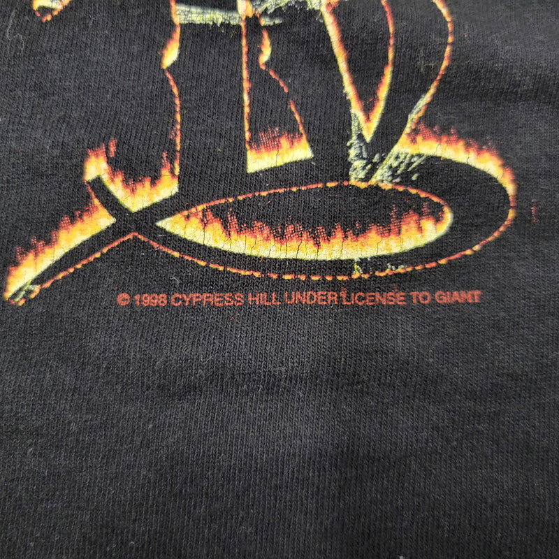 【中古品】【メンズ】 GIANT CYPRESS HILL CHECKMATE T-SHIRT サイプレスヒル チェックメイト Tシャツ USA製 c1998 半袖 トップス 146-250921-as-10-izu サイズ：L カラー：ブラック 万代Net店