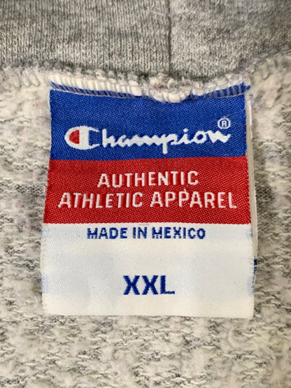 【現状渡し品】【メンズ】 CHAMPION チャンピオン AUTHELNTIC APPALEL 90's メキシコ製 L/S LOGO HOODED 90年代 ロングスリーブ ロゴ フーディー パーカー トップス 146-260617-yn-07-min サイズ：XXL カラー：グレー 万代Net店