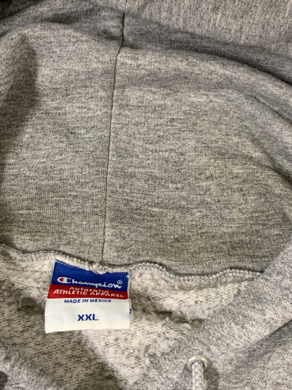 【現状渡し品】【メンズ】 CHAMPION チャンピオン AUTHELNTIC APPALEL 90's メキシコ製 L/S LOGO HOODED 90年代 ロングスリーブ ロゴ フーディー パーカー トップス 146-260617-yn-07-min サイズ：XXL カラー：グレー 万代Net店