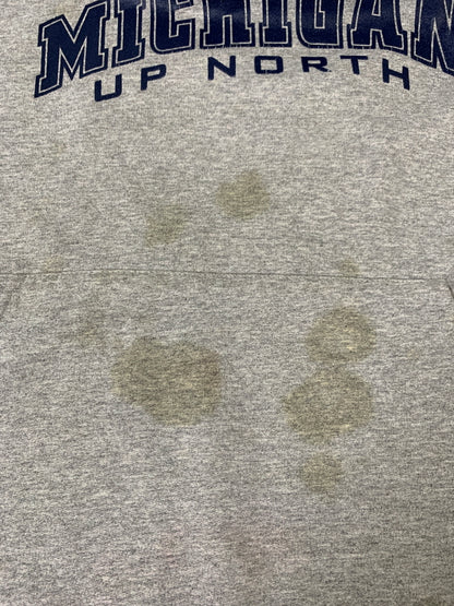 【現状渡し品】【メンズ】 CHAMPION チャンピオン AUTHELNTIC APPALEL 90's メキシコ製 L/S LOGO HOODED 90年代 ロングスリーブ ロゴ フーディー パーカー トップス 146-260617-yn-07-min サイズ：XXL カラー：グレー 万代Net店