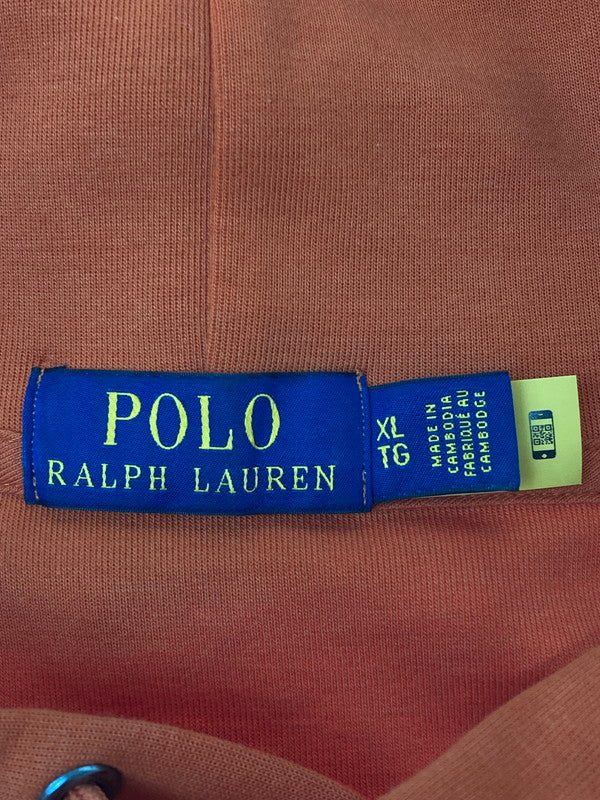 【中古品】【メンズ】 POLO RALPH LAUREN ポロ・ラルフローレン BIG PONY PULLOVER HOODIE プルオーバーフーディー パーカー トップス  147-250204-yn-35-min サイズ：XL カラー：オレンジ 万代Net店