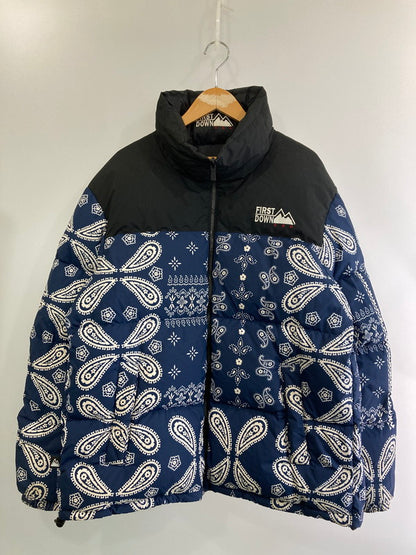 【中古品】【メンズ】  FIRST DOWN ファーストダウン F142500 BUBBLE DOWN JKT BANDANA アウター ダウンジャケット 144-250125-AS-39-min サイズ：XL カラー：ブラック/ネイビー 万代Net店