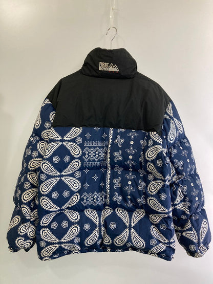 【中古品】【メンズ】  FIRST DOWN ファーストダウン F142500 BUBBLE DOWN JKT BANDANA アウター ダウンジャケット 144-250125-AS-39-min サイズ：XL カラー：ブラック/ネイビー 万代Net店