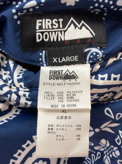 【中古品】【メンズ】  FIRST DOWN ファーストダウン F142500 BUBBLE DOWN JKT BANDANA アウター ダウンジャケット 144-250125-AS-39-min サイズ：XL カラー：ブラック/ネイビー 万代Net店